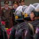 Des membres des forces de police mobiles (Canh Sat Co Dong) patrouillant à Lang Son, au Vietnam, dans le cadre d'un détail de sécurité pour une visite du dictateur nord-coréen Kim Jong Un en 2019.
